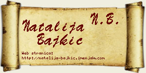 Natalija Bajkić vizit kartica